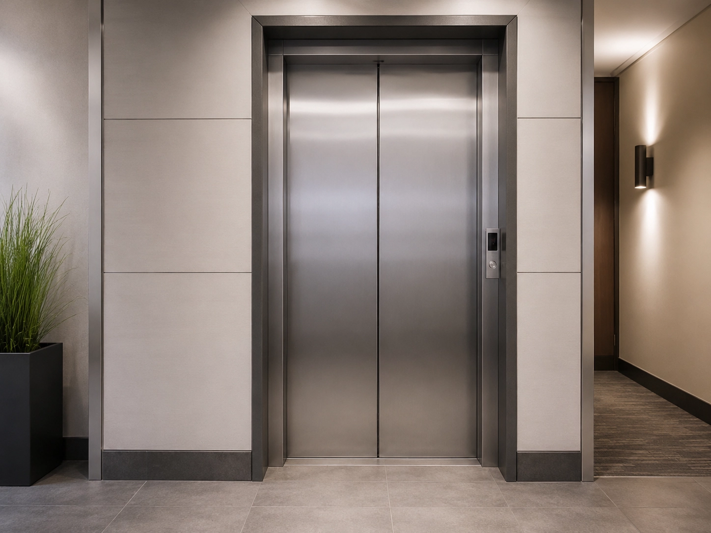 Modern társasházi lift a liftfelújítás előkészítésének adatlapján.